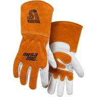 Steiner 0215-L Mega MIG Gloves, Premium Heavyweight Grain Goatskin Split Cowhide Back Palm Reinforcements, 4.5-Inch Cuff, Large