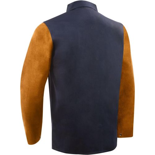  Steiner 1260-L 30-Inch Jacket, Weldlite Plus Navy Cotton, Rust Cowhide Sleeves, Large