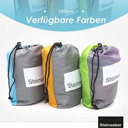  Steinweber Ultra Light Hammock with Suspension 285 x 160 cm Max. Travel Hammock 600 g Lightweight 2 Person Hammock Outdoor Camping Hiking Garden Balcony