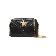 Stella McCartney Embellished quilted faux leather camera bag