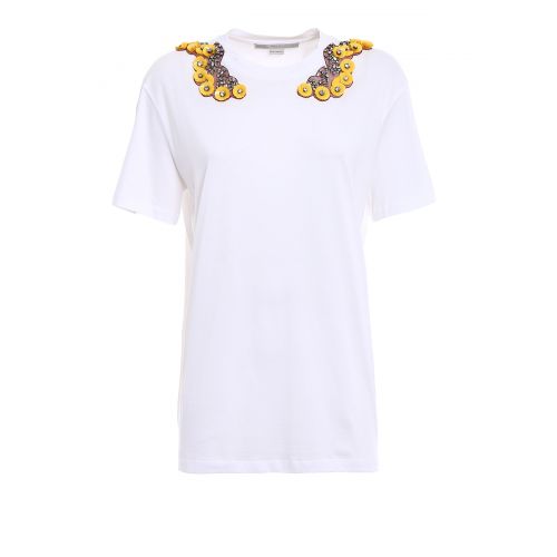  Stella Mccartney Yellow floral embellishment T-shirt