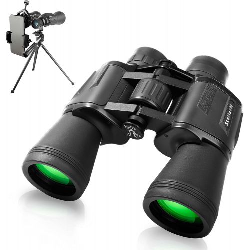  [아마존베스트]STELLARH 12x50 HD Full Size Binoculars for Adults Shockproof Resistant Includes Smartphone Adapter Universal Tripod Carrying Bag & Strap Great for Bird Watching Hunting Stargazing Sporting