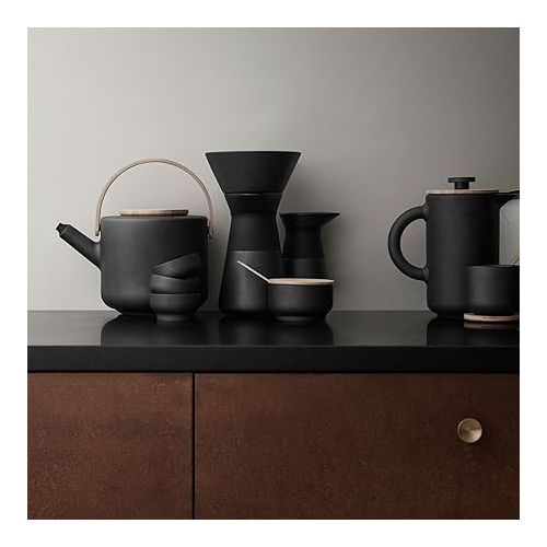  Stelton Theo French Press, Stone, Black, 18 x 10 x 19 cm