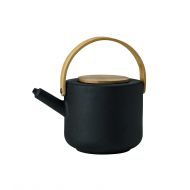 Stelton Theo Tea Pot, Stoneware, Iron with Bamboo, Black/Brown, 1.25 L, x-630