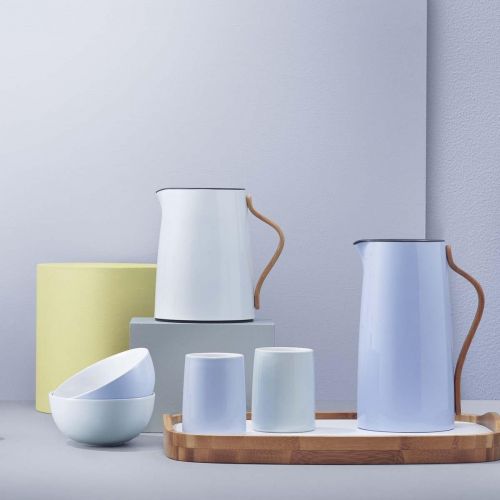  Stelton 1-Piece Glazed Porcelain Emma Thermo Cup 2-Piece, Blue Tone