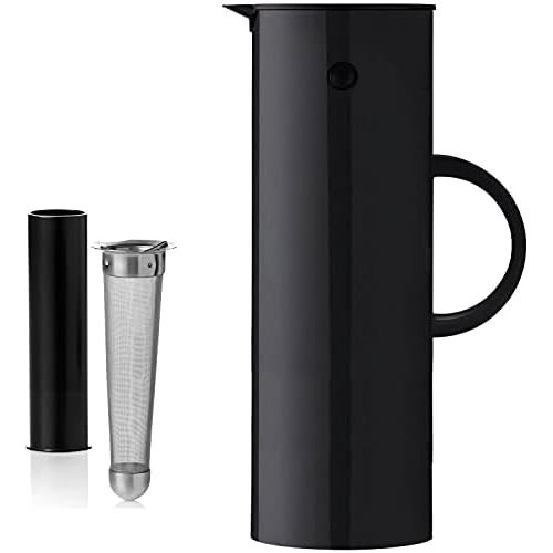  Stelton Isolierkanne/Thermoskanne schwarz + gratis Teesieb