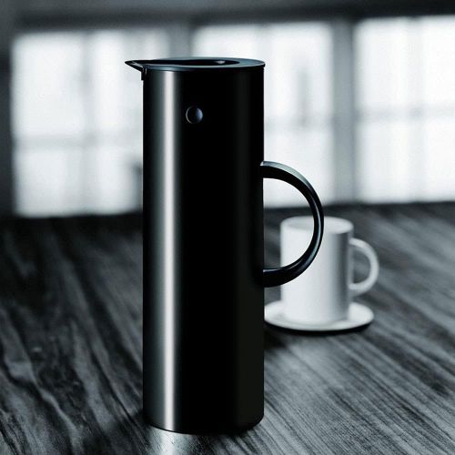  Stelton Isolierkanne/Thermoskanne schwarz + gratis Teesieb