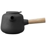 Stelton Earthenware Rubberwood Teapot, Black, 25 x 16 x 14 cm