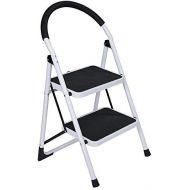 [아마존베스트]Dasuy Step Stool Stepladders Lightweight 2 Step Folding Step Ladder with Anti-Slip Sturdy and Wide Pedal Ladder for Photography, Household and Painting 300lbs (White)