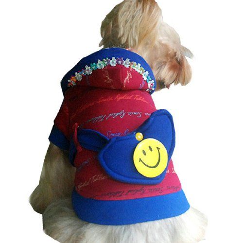  Step Pets Apparel Dog Sweater Hoodie Clothing Size XS-Color Red