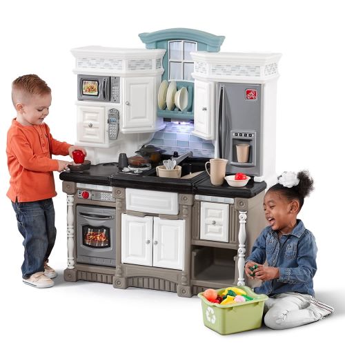 스텝2 Step2 Lifestyle Dream Kitchen Play Set with Plastic Play Food and 20-piece Accessory Set