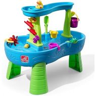 Step2 Rain Showers Splash Pond Toddler Water Table, Outdoor Kids Water Sensory Table, Ages 1.5+ Years Old, 13 Piece Water Toy Accessories, Blue & Green