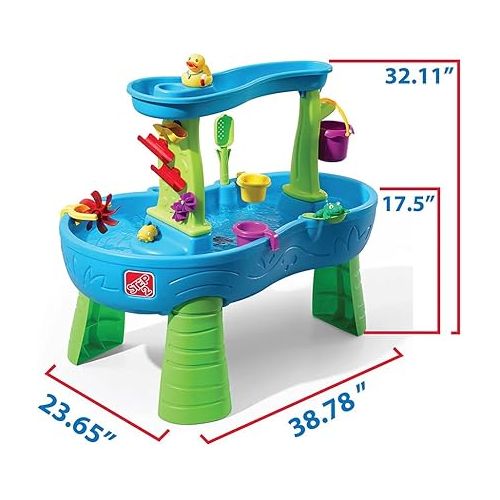 스텝2 Step2 Rain Showers Splash Pond Water Table | Kids Water Play Table with 13-Pc Accessory Set, Multicolor, Small Pack