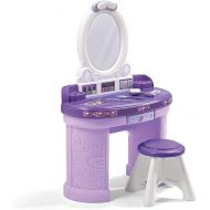 Step2 Pretty & Posh Vanity with Stool | Kids Pretend Play Vanity Set , Purple