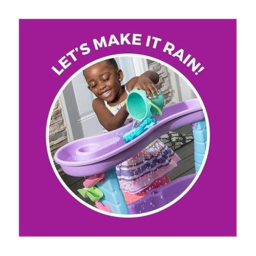 스텝2 Step2 Rain Showers and Unicorns Water Table, Kids Water and Sand Activity Sensory Playset, Summer Outdoor Toys, 13 Piece Toy Accessories, for Toddles 1.5+ Years Old, Blue & Purple