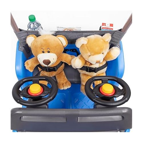 스텝2 Step 2 Side-by-Side Push Around SUV Car for Kids, Easy Steer Double Rider Push Car, Toddlers Ages 1.5 - 5 Years Old, Ideal Stroller Substitute, Blue, 39