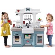 Step2 Timeless Trends Kitchen Set for Kids, Indoor/Outdoor Play Kitchen Set, Toddlers 2+ Years Old, 18 Piece Kitchen Toy Set, Easy to Assemble, Blue