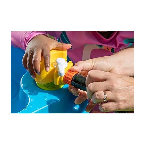 스텝2 Step2 Waterpark Wonders Two-Tier Water Table, Kids Water Activity Sensory Playset, Comes with Umbrella, Summer Outdoor Toys, 11 Piece Toy Accessories, for Toddlers 1.5+ Years Old