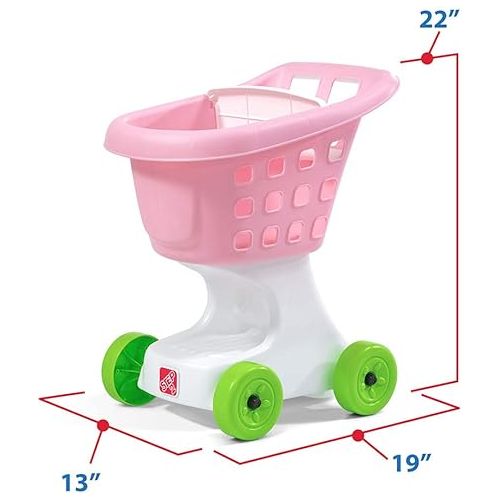 스텝2 Step2 Little Helper's Shopping Cart for Kids, Grocery Store Pretend Play Toy for Toddlers Ages 2+ Years Old, Durable, Easy Assembly, Bright Colors, Pink