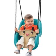 Step2 Infant To Toddler Swing Seat, Bucket Style Swing Seat, Secure Harness, Weather-Resistant Rope, Ages 9 - 36 Months, Easy Assembly, Attaches to Most Swing Sets, Turquoise Blue