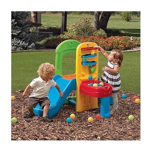 스텝2 Step2 Play Ball Fun Toddler Climber, Indoor/Outdoor Playground Set, Slide, Ball Drop Wall, Climbing Stair, Easy to Assemble, Backyard Playset, Kids Ages 1.5+ Years Old