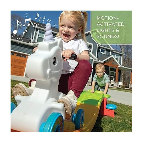 스텝2 Step2 Unicorn Up & Down Roller Coaster Toy for Kids, Ride On Push Car, Indoor/Outdoor Playset, Toddler Ages 2 - 5 years old, Compact Storage, Max Weight 50 lb., Multicolor