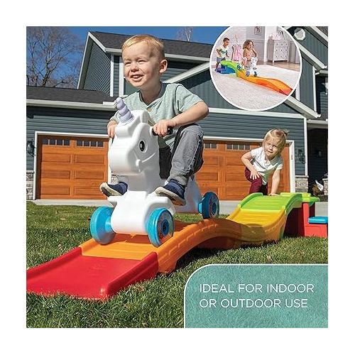 스텝2 Step2 Unicorn Up & Down Roller Coaster Toy for Kids, Ride On Push Car, Indoor/Outdoor Playset, Toddler Ages 2 - 5 years old, Compact Storage, Max Weight 50 lb., Multicolor