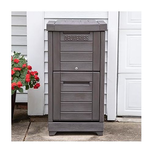 스텝2 Step2 Lakewood Package Delivery Box, Durable Weather Resistant, Parcel Droboxes for Outside, Keys Included