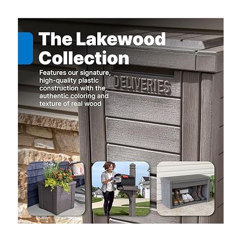 스텝2 Step2 Lakewood Package Delivery Box, Durable Weather Resistant, Parcel Droboxes for Outside, Keys Included