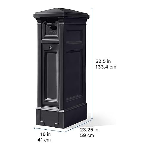 스텝2 Step2 5005BL Atherton Reserve Storage Onyx Black Mailbox