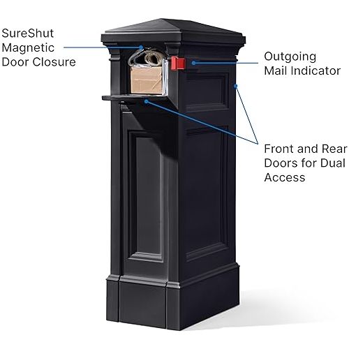 스텝2 Step2 5005BL Atherton Reserve Storage Onyx Black Mailbox