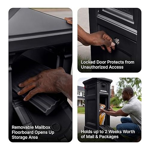 스텝2 Step2 5005BL Atherton Reserve Storage Onyx Black Mailbox