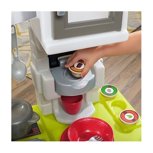 스텝2 Step2 Contemporary Chef Kitchen Set for Kids, Indoor/Outdoor Play Kitchen Set, Toddlers 2+ Years Old, 25 Piece Kitchen Toy Set, Easy to Assemble, Grey