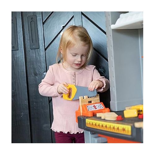 스텝2 Step2 Deluxe Kids Workbench - Includes 50 Toy Workbench Accessories, Interactive Features for Realistic Pretend Play - Indoor/Outdoor Kids Tool Bench - Dimensions 40.75