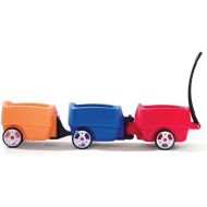 Step2 Choo Choo Wagon and Trailer - Red, White & Blue - Children's Wagon - Perfect for Siblings, Triplets, Friends - Festive Wagon for Parades and Summer Fun