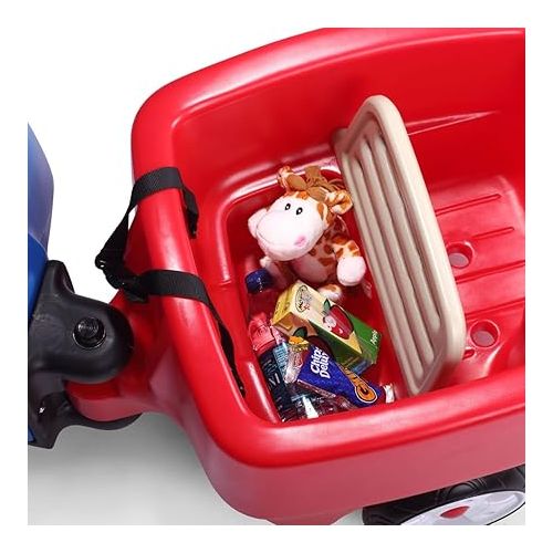 스텝2 Step2 Choo Choo Wagon and Trailer - Red, White & Blue - Children's Wagon - Perfect for Siblings, Triplets, Friends - Festive Wagon for Parades and Summer Fun