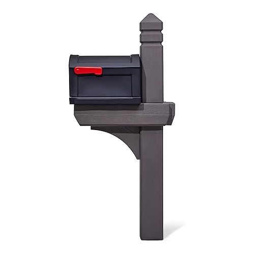 스텝2 Step2 Lakewood Extra Large Mailbox and Mailbox Post Kit, Easy to Install, Mailboxes for Outside, Heavy-Duty, Weather Resistant, Brown