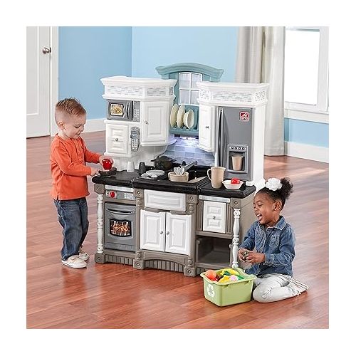 스텝2 Step2 Lifestyle Dream Kitchen Set for Kids, Indoor/Outside Pretend Play Kitchen, Toddlers 2+ Years Old, Lights and Sounds, 37 Piece Kitchen Toy Set, Easy Assembly