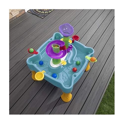 스텝2 Step2 Lazy Maze River Run Water Table, Includes 6 balls, 2 flippers and 2 pouring cups, Blue and Orange