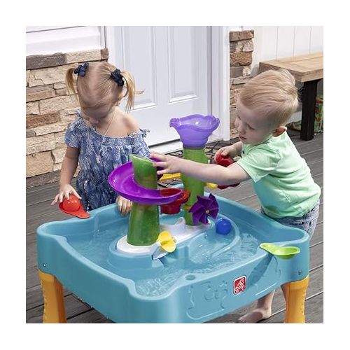 스텝2 Step2 Lazy Maze River Run Water Table, Includes 6 balls, 2 flippers and 2 pouring cups, Blue and Orange