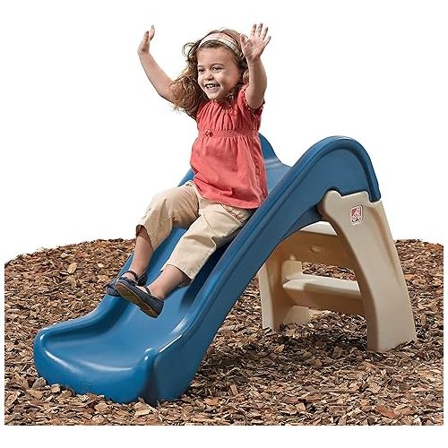 스텝2 Step2 Play and Fold Jr. Slide for Kids, Portable Fun for On-the-Go Adventures, Outdoor Playset, Slide, Toddlers 1.5 to 4 Years Old, Blue