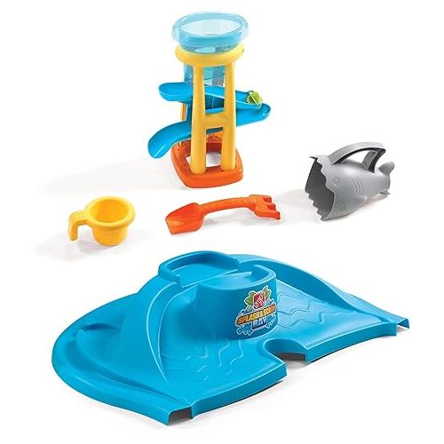 스텝2 Step2 Splash N Scoop Bay Sand and Water Table, Multicolor, Deluxe Pack: includes 7 Piece Accessory Set