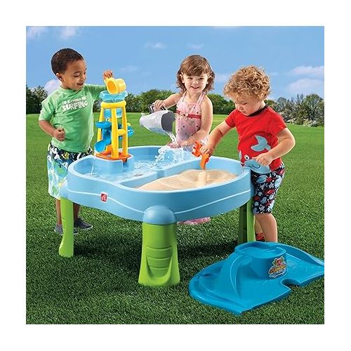 스텝2 Step2 Splash N Scoop Bay Sand and Water Table, Multicolor, Deluxe Pack: includes 7 Piece Accessory Set