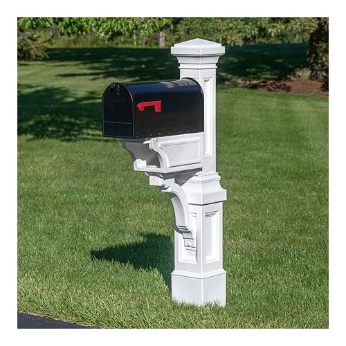 스텝2 Step2 Atherton Mail Post, Mailbox Not Included, Durable, Weather-Resistant, Easy Install, Timeless Design, Classic White
