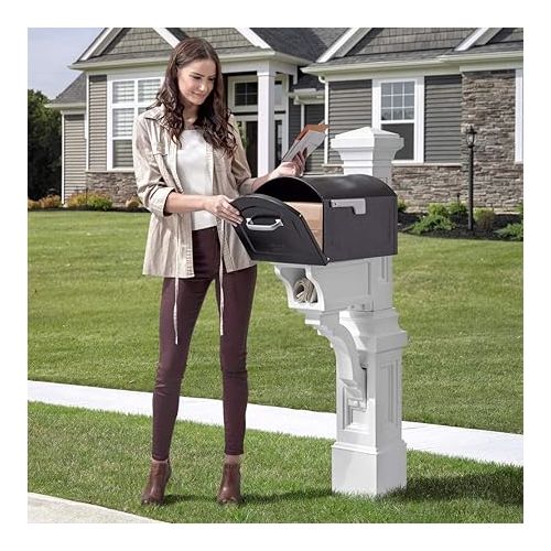 스텝2 Step2 Atherton Mail Post, Mailbox Not Included, Durable, Weather-Resistant, Easy Install, Timeless Design, Classic White