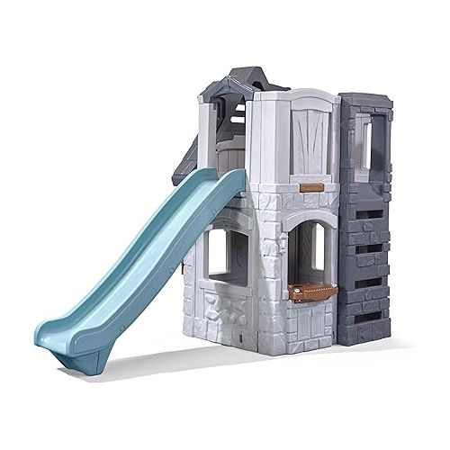 스텝2 Step2 Enchanting Adventures 2-Story Playhouse & Slide for Kids, Outdoor Playhouse with Kitchenette and Slide, Ages 4 - 8 Years Old, Easy Assembly