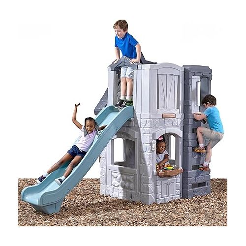 스텝2 Step2 Enchanting Adventures 2-Story Playhouse & Slide for Kids, Outdoor Playhouse with Kitchenette and Slide, Ages 4 - 8 Years Old, Easy Assembly