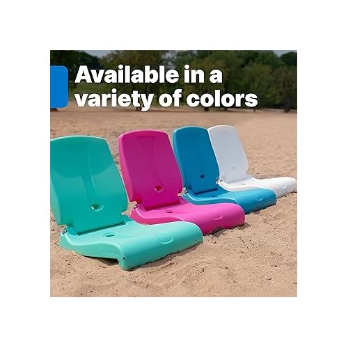 스텝2 Step2 Foldable Adult Flip Seat, Portable Outdoor Chair for Poolside, Tailgating, Camping, Sporting Events, Picnic and Beach Chair, Provides Back Support When Sitting on Ground, White