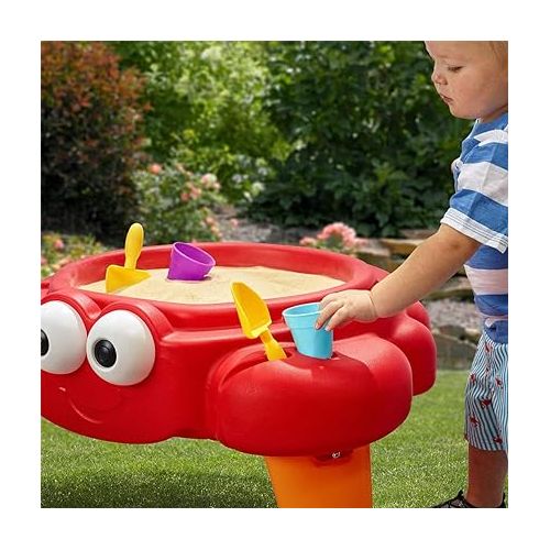 스텝2 Step2 Crabbie Sand Table, Kids Sand Activity Sensory Table, 4 Piece Accessory Kit, Toddler Summer Outdoor Toys, Ages 1.5 - 6 Years Old