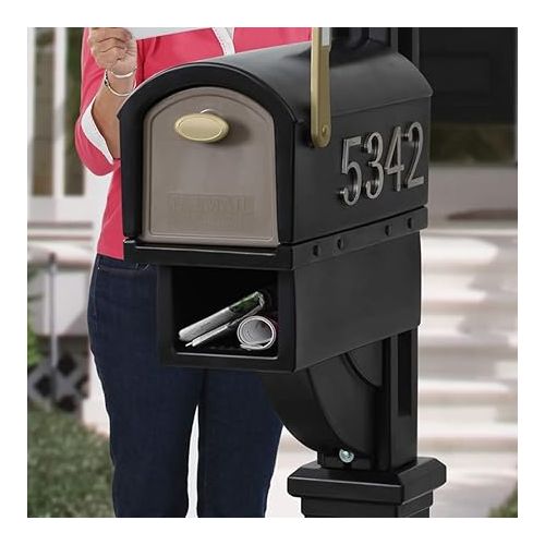 스텝2 Step2 Mailmaster Hudson Mailbox, Easy to Install, Large Mailboxes for Outside, Heavy-Duty, Weather Resistant, Black